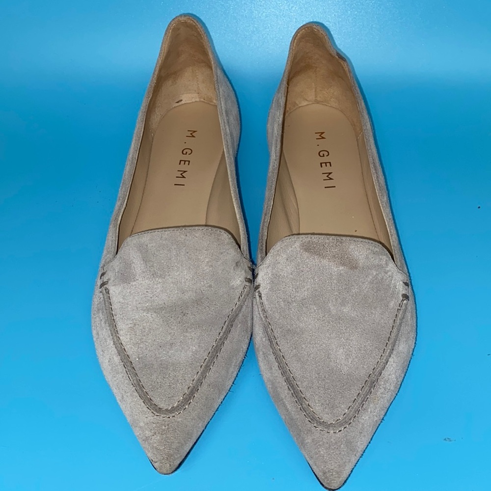 M. Gemi Italian Suede Handmade Pointed Toe Shoes Flats Slip On Size 7/37